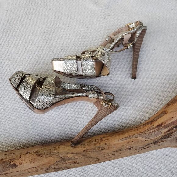 Gaston Lucieli burnished gold platform heels - Picture 10 of 10